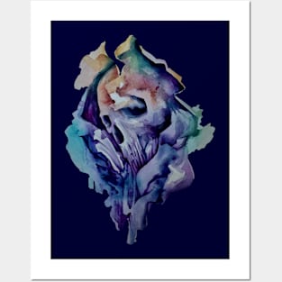 Watercolor skull 2 Posters and Art